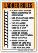 Ladder Rules Always Face Ladder Ascending Sign