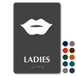 Ladies Lips Braille Restroom Sign