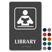 Library Symbol ADA TactileTouch™ Sign with Braille