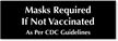 Masks Required If Not Vaccinated CDC Engraved Sign