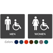 Men and Women Restroom Signs Set With Braille And Accessible Pictograms
