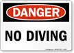 No Diving OSHA Danger Sign