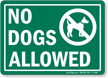 No Dogs Allowed No Dog Sign