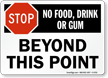 No Food Drink Beyond This Point Sign