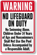 Indiana No Lifeguard On Duty Pool Sign