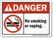 No Smoking Vaping Sign With E Cigarette Graphic