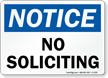 Notice No Soliciting Sign