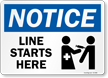 Notice Vaccine Line Starts Here Vaccine Safety Sign