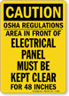 Caution Electrical Panel Clear OSHA Sign