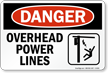 Overhead Power Lines Sign