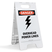 Overhead Power Lines Standing Floor Sign