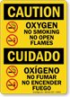 Oxygen No Smoking No Open Flames Bilingual Sign