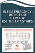 In Case of Fire   Use Stairs Sign