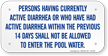 Person Having Diarrhea Not Allowed Pool Sign