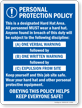 Personal Protection Policy Job Site Safety Sign