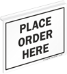 Place Order Here 2 Sided Z Sign for Ceiling