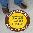 Please Practice Social Distancing Custom Floor Sign