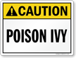 Poison IVY ANSI Caution Sign