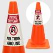 Private Driveway No Turn Around Cone Collar