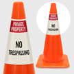 Private Property No Trespassing Cone Collar