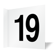 Projecting Aisle Sign: Number 19   Double Sided
