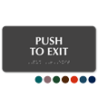 Push To Exit Tactile Touch Braille Sign