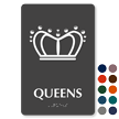 Queens Crown Braille Restroom Sign