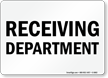 Receiving Department Sign