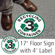 Recycling Container 3 Floor Sign & Label Kit