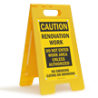 Renovation Work, Do Not Enter Standing Floor Sign