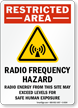 Restricted Area Radio Frequency Hazard Sign