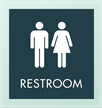 Restroom w/M/F Symbol Sign