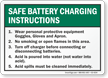 Safe Battery Charging Instructions Sign