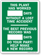 Scoreboard Plant Has Worked Sign