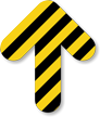 Short Arrow Floor Marker With Stripes