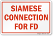 Siamese Connection For FD Sign