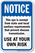 Minnesota Exemption Notice Spa Safety Sign 