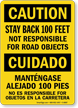 Stay Back 100 Feet Bilingual Sign