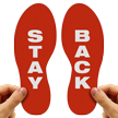 Stay Back Footprints Floor Marker