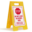 Stop Do Not Leave Deliveries Here FloorBoss Sign