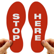Stop Here Footprints Floor Marker