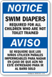 Bilingual Swim Diapers Required For All Children Sign
