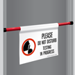 Testing In Progress Door Barricade Sign