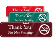 Thank You For Not Smoking Sign