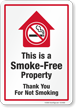 This Is A Smoke Free Property No Smoking Sign