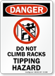 Tipping Hazard Do Not Climb Sign