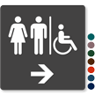 Restrooms Men Women Right Arrow Sign