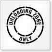 Unloading Zone Only Parking Lot Stencil