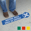 Waiting Area Bilingual SlipSafe Floor Sign