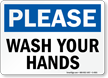 Please Wash Your Hands sign hand washing signage